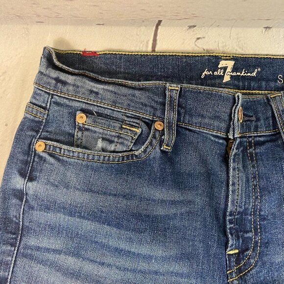 7 For All Mankind Ankle Skinny Jeans Women's Size 28 (28 x 28) Split Ankle - Picture 9 of 14